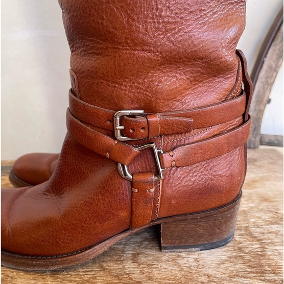 RALPH LAUREN COLLECTION Pebbled Leather Western Knee High Riding Boots 6B ITALY! - Picture 6 of 12